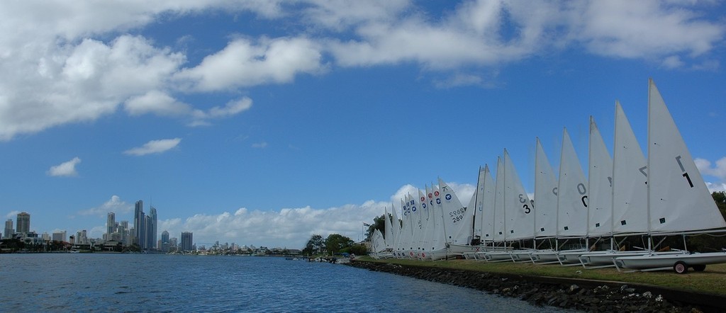 The TSSSC Fleet rigged and ready for competition - The Plastic Fantastic Intergalactic Championships © Drew Hulton-Smith